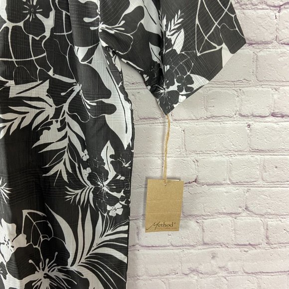 Method Mens Hawaiian Black and White Button Down Short Sleeve Shirt. Size: Large - Picture 3 of 7